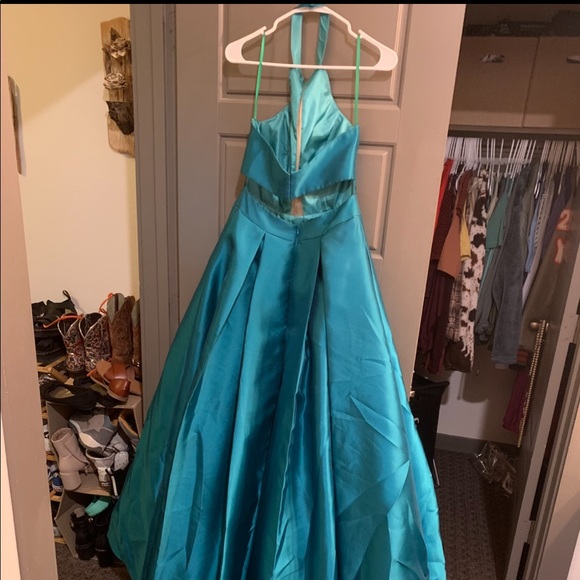 Teal Prom Dress - Picture 2 of 3